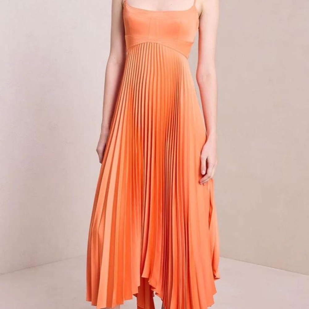 ALC Pleated Orange Dress